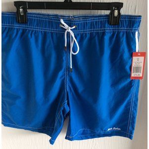 NWT, Mr. Swim, Size M, 7.5” Blue Swim Trunks